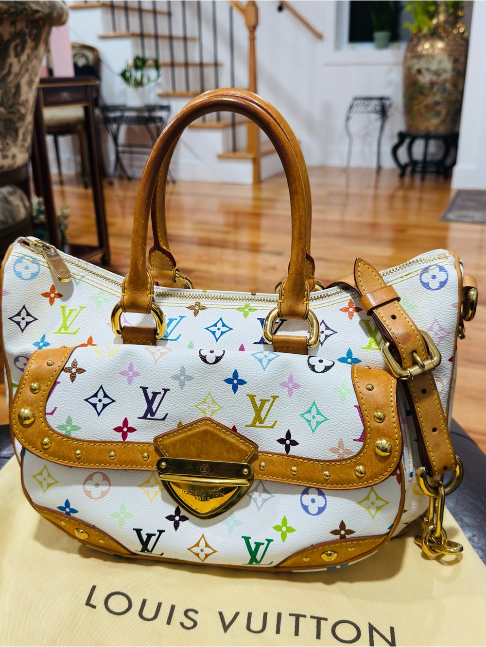 LOUIS VUITTON Takashi Murakami X Louis Vuitton White Monogram Multicolore Rita - Picture 15 of 15